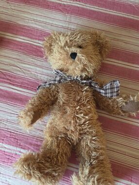 Boyds  Brown Teddy Bear with Plaid Bow